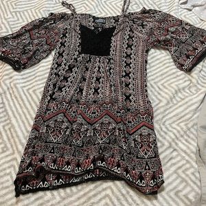 Mini dress. Comfy and hippy brand is Angie.